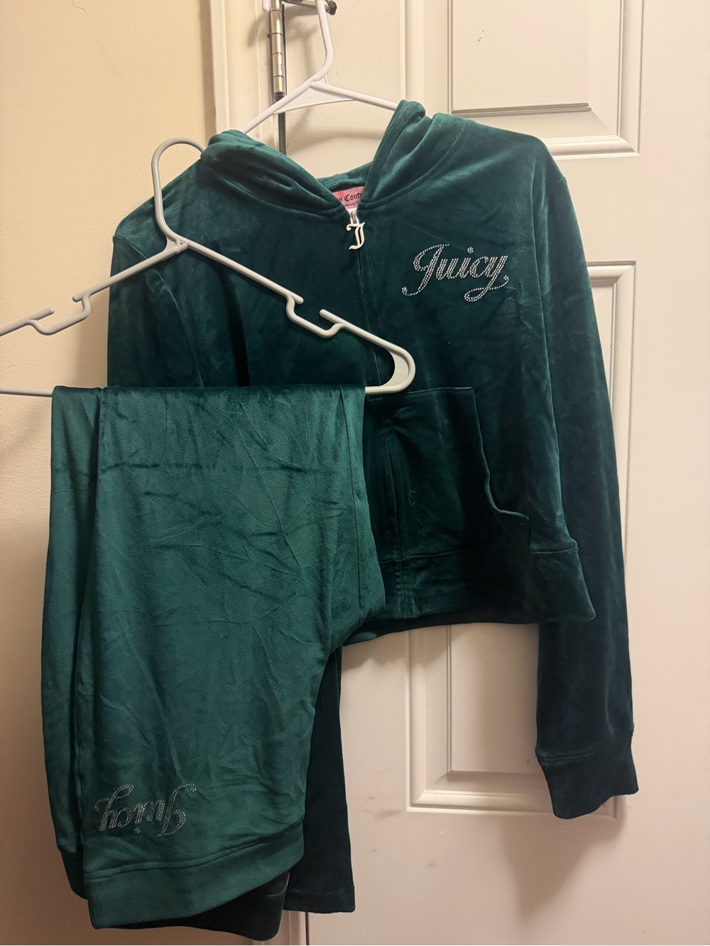 Juicy Couture Emerald Green Velour Hoodie & Joggers Set